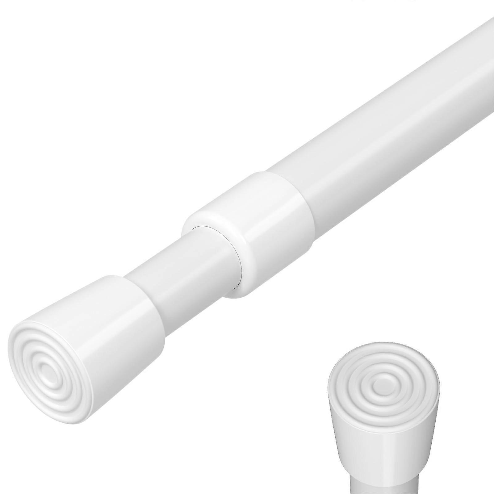 Tension Curtain Rod Adjustable 1741 Inch NoDrill White Spring Rod RustResistant for Windows