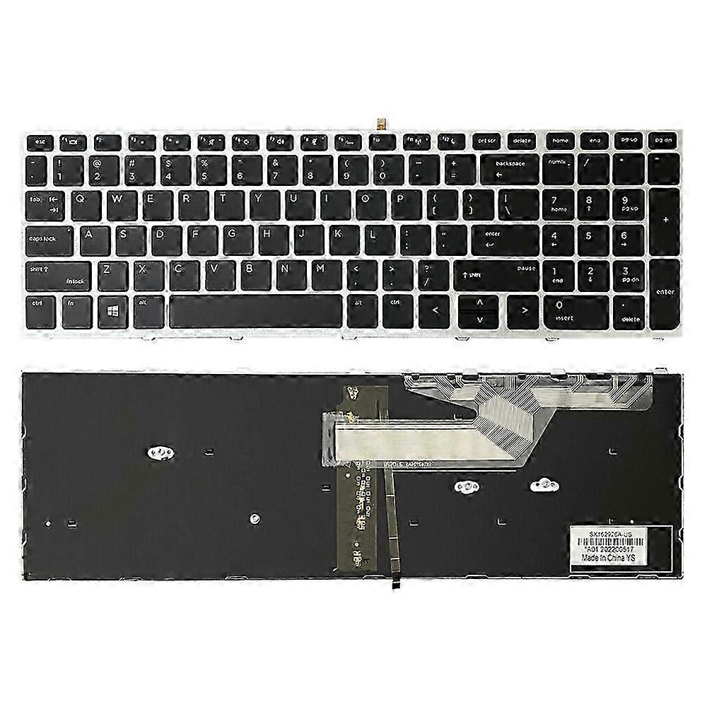 Silver Frame US Version Laptop Backlight Keyboard For HP ProBook 650 G4