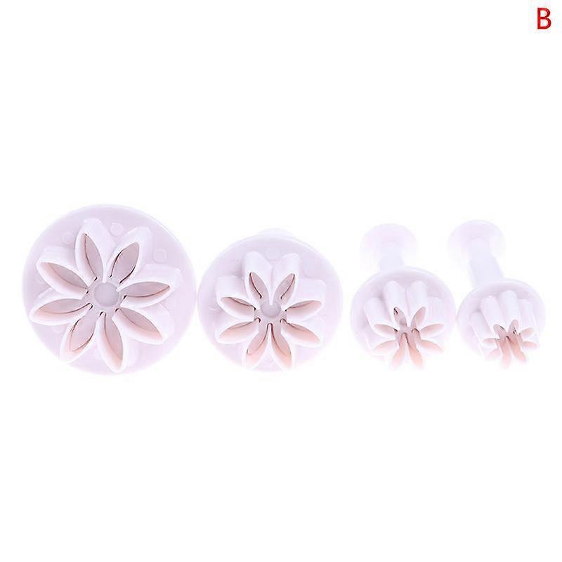 Plastic Flower Fondant Cake Tools Sugar Craft Plunger Cutter Baking Cookies Mold