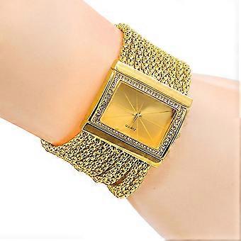 Reloj de lujo para mujer, moderno y de alta calidad, con esfera cuadrada grande y decoración atmosférica.