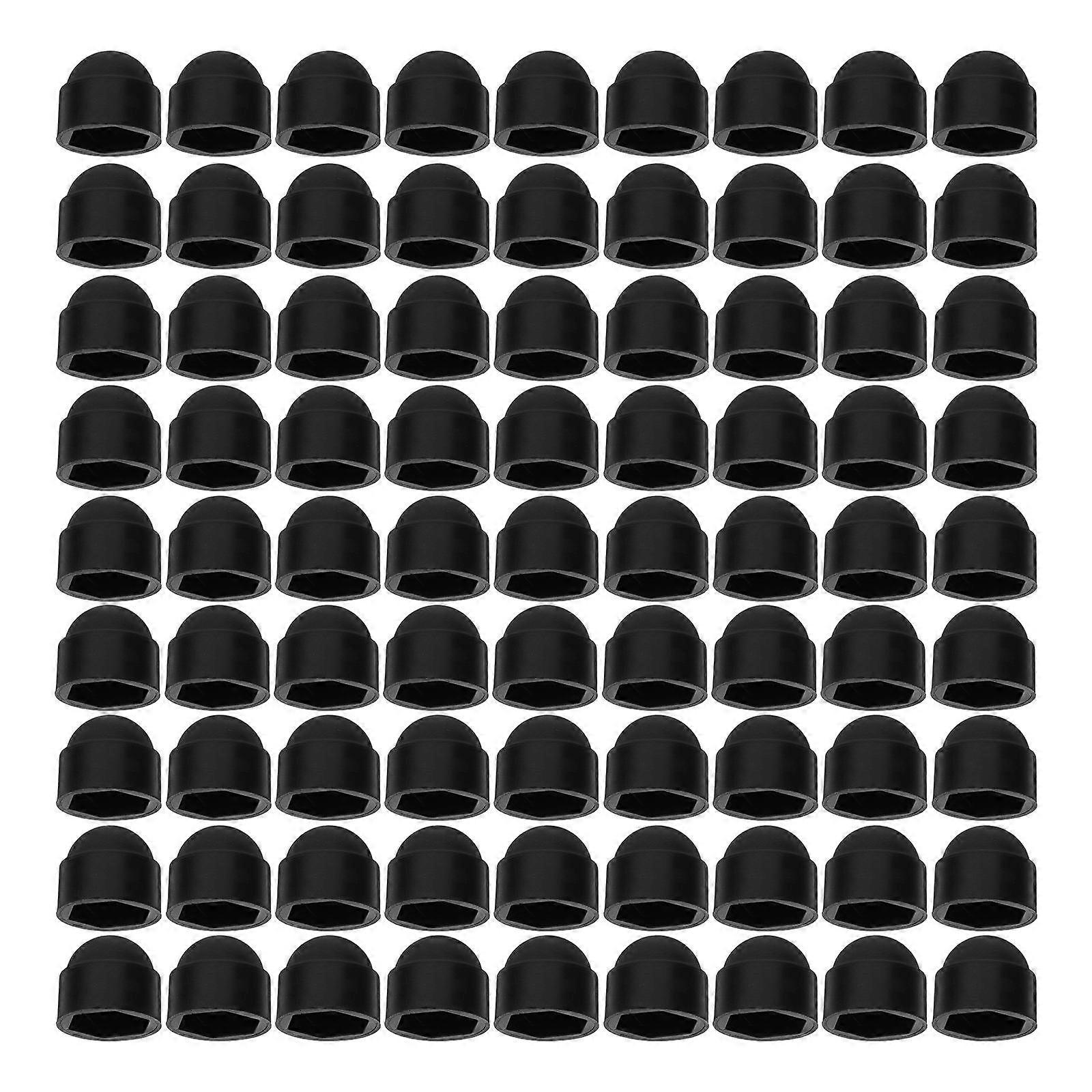 Cap Nut Hex Nut Cover for Versatile Application 100Pcs Black Plastic Caps