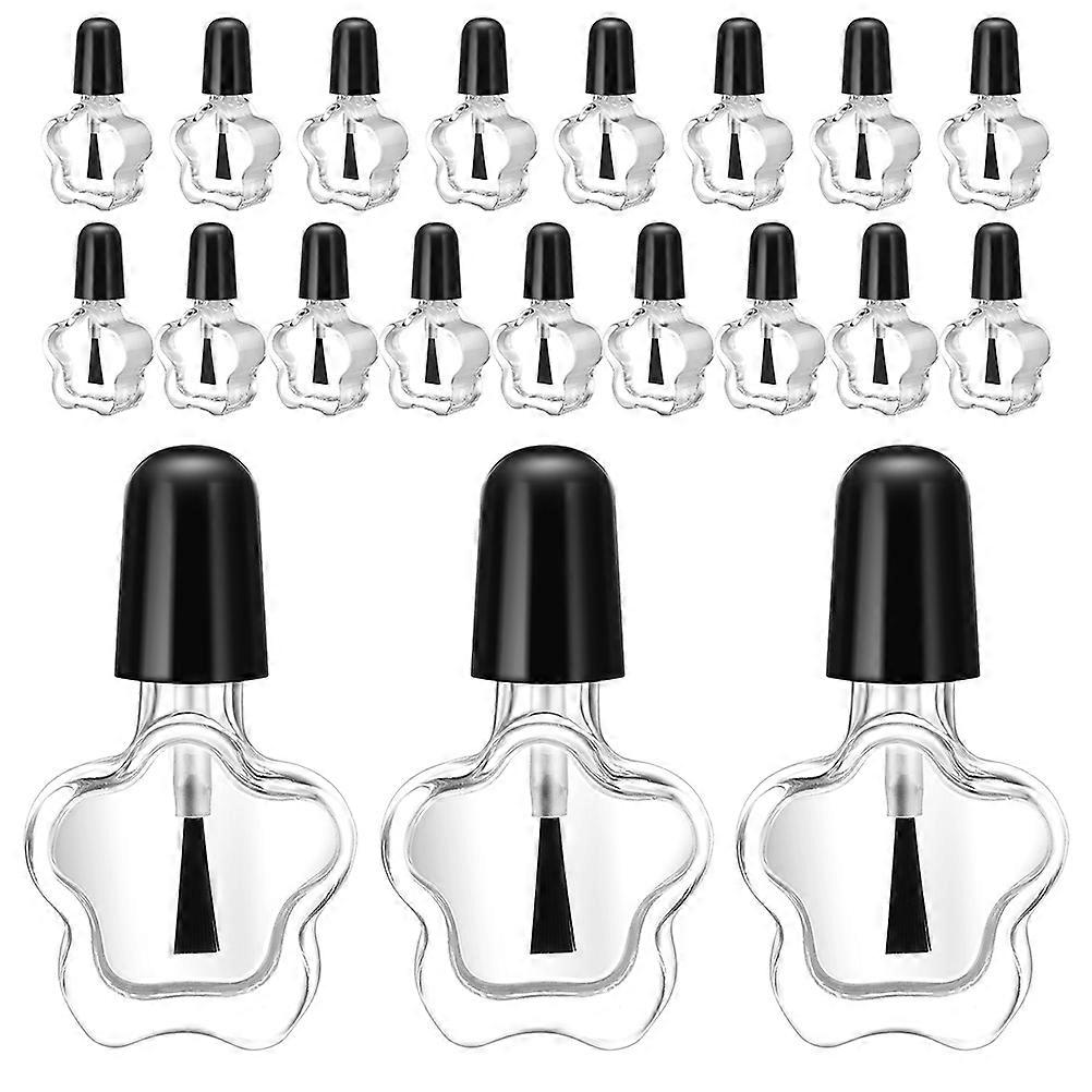 Glass Nail Polish Bottle for Storage 20Pcs Transparent Refillable Pentagonal