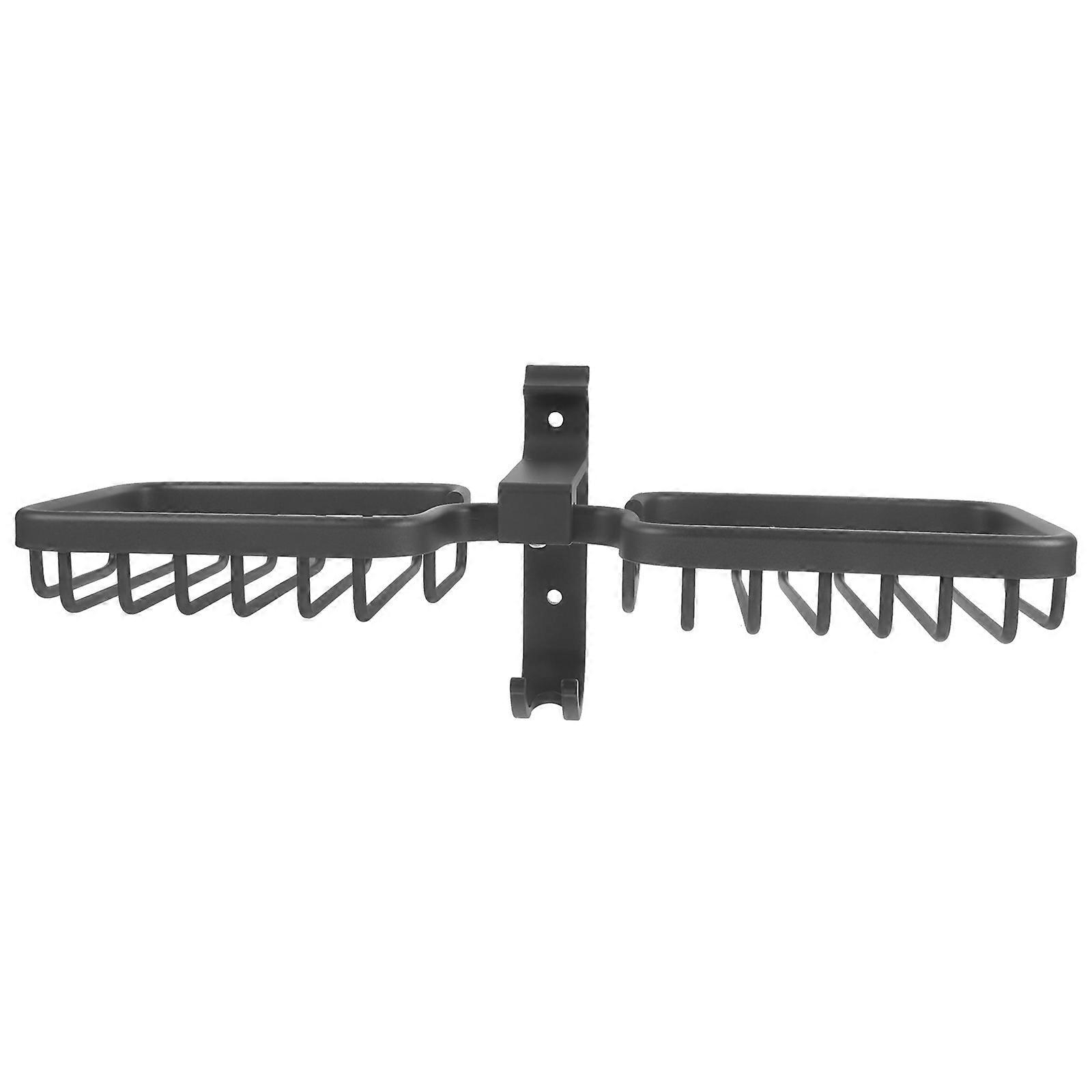 Soap Storage Rack Self-Draining Nail-Free Glue Rectangular 1Set