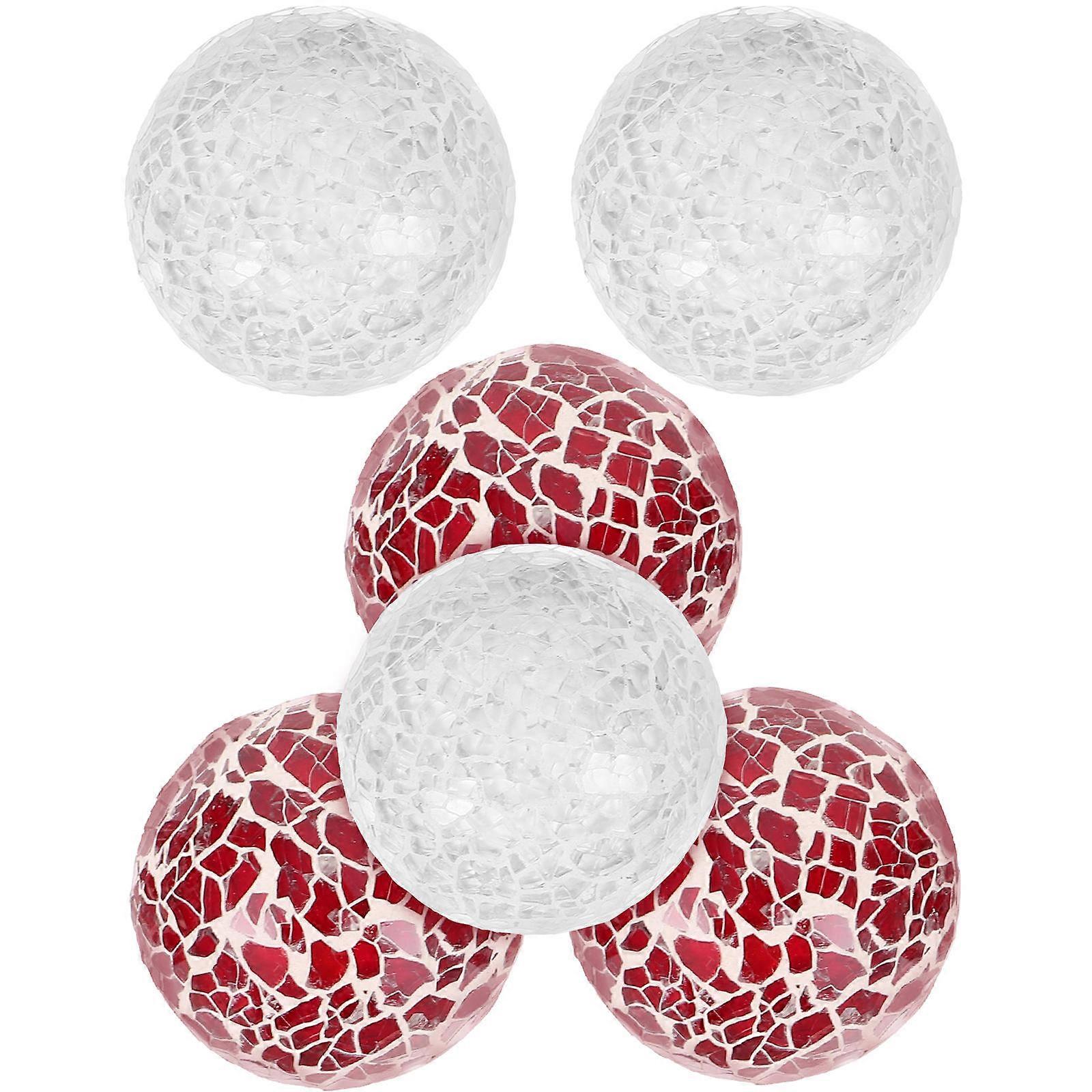 Decorative Balls Glass Balls for Table Centerpiece 6Pcs Assorted