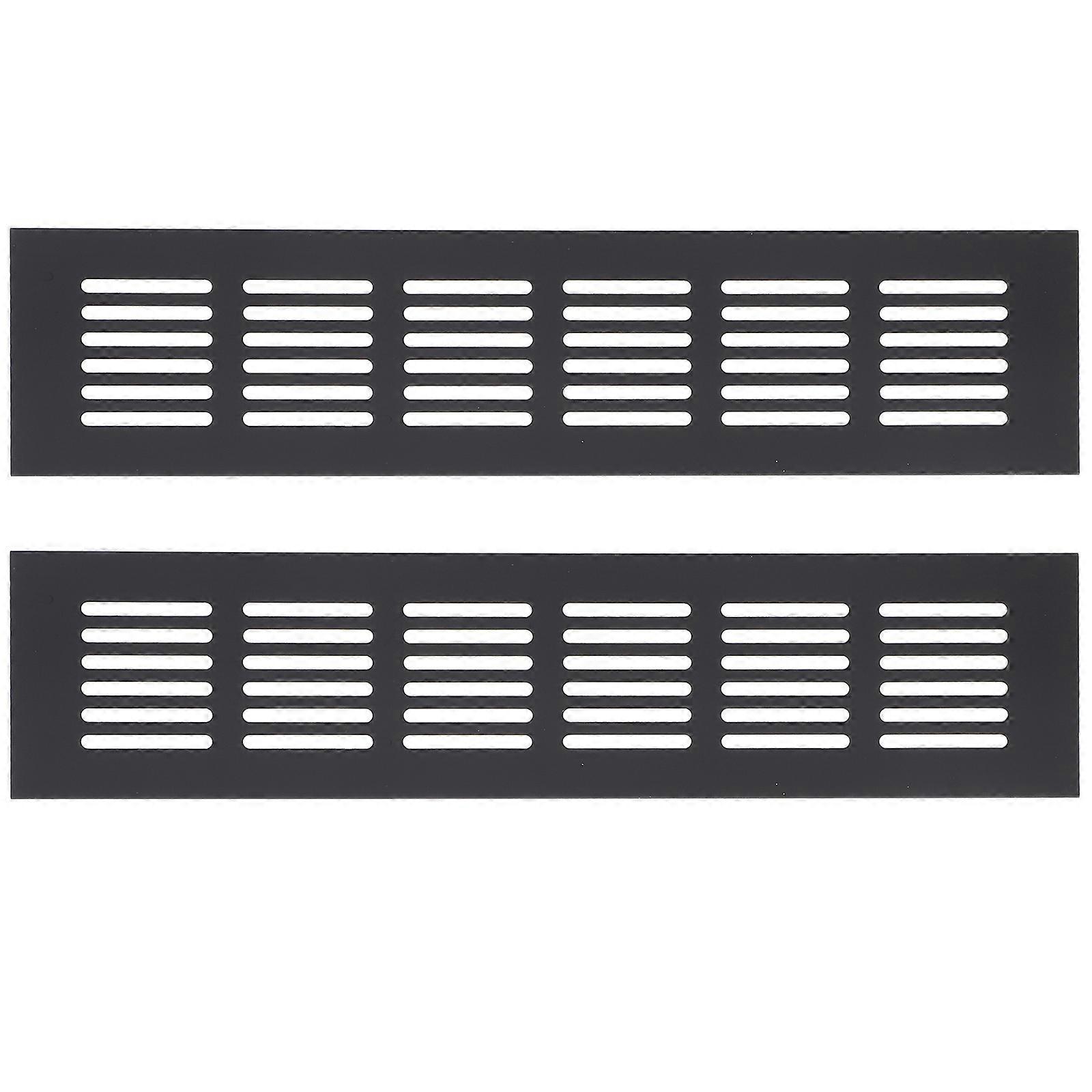 Ventilation Grille Aluminum Alloy Vent Cover Cabinet Ventilation Rectangular Mesh Design 2Pcs