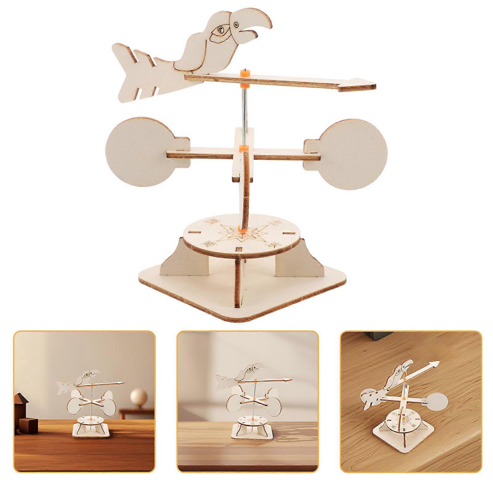 DIY Windmill Science Kit for Kids Wooden Wind Vane Experiment Kit