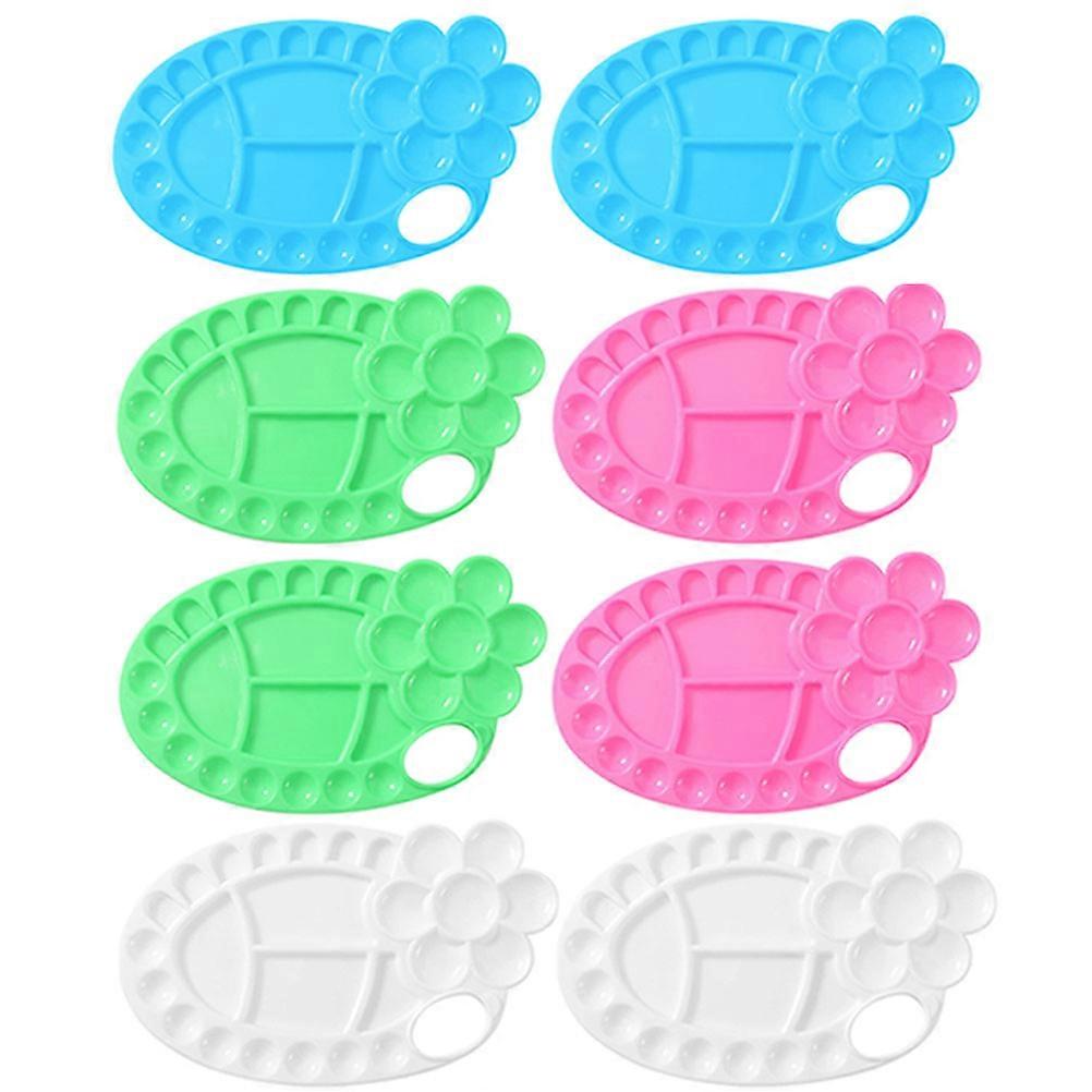 Paint Mixing Plate Plastic Pallet for Storage Use 8Pcs Assorted Colors