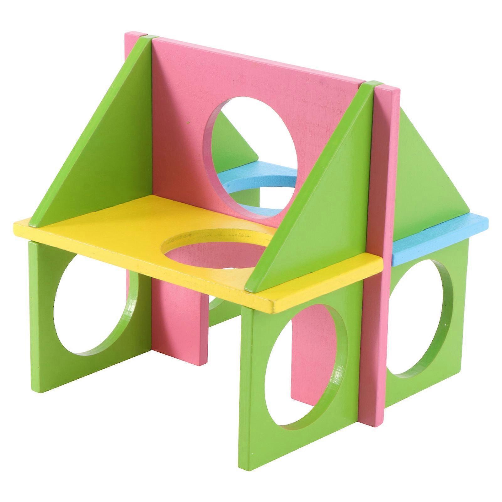 Wooden Hamster Hut Multi-Function Toy for Playing Pet Hideout