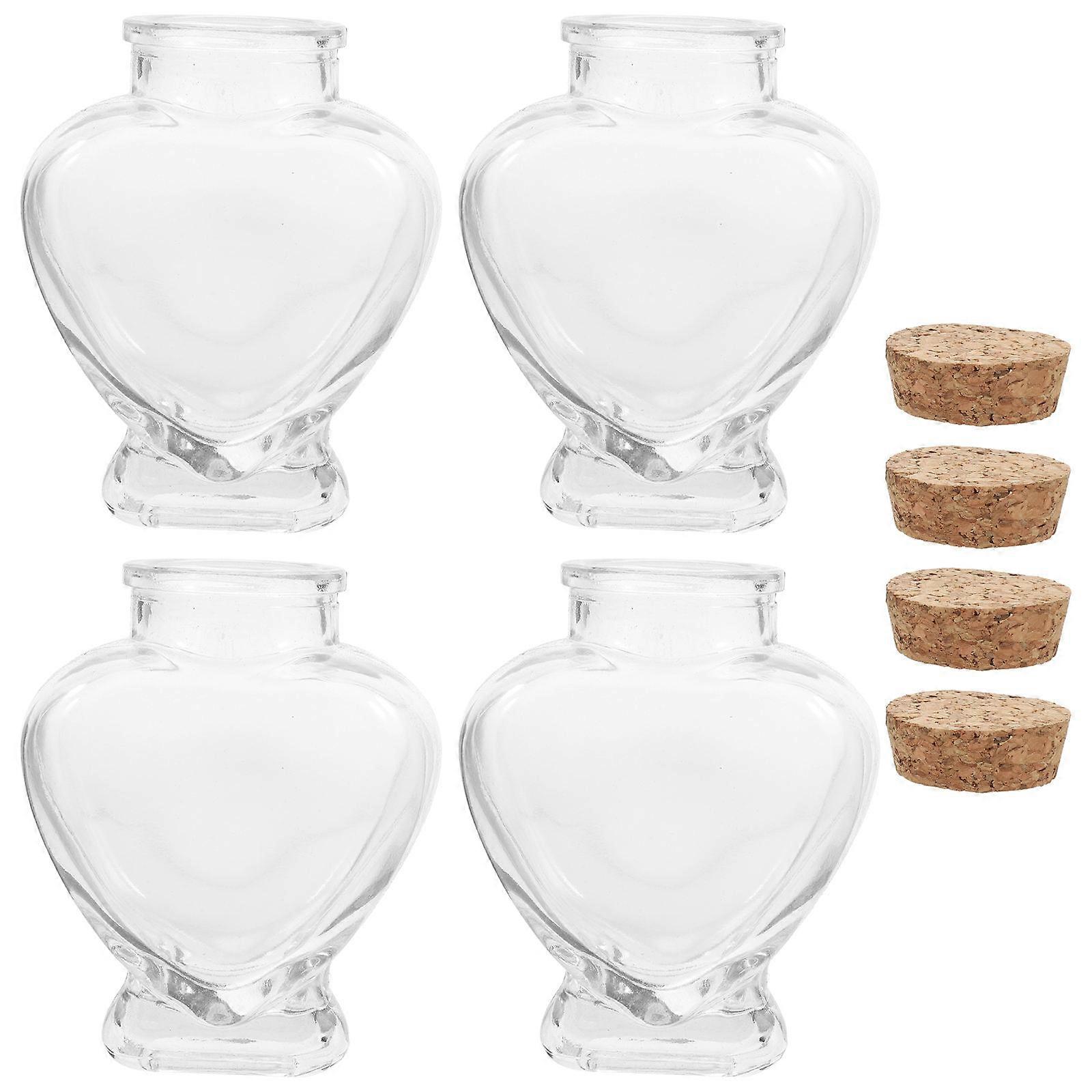 Glass with Heart Jar for Sand Keepsake 16Pcs Set