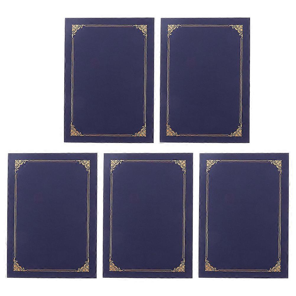 Blue Paper Certificate Envelope Holders for Document Protection 5Pcs
