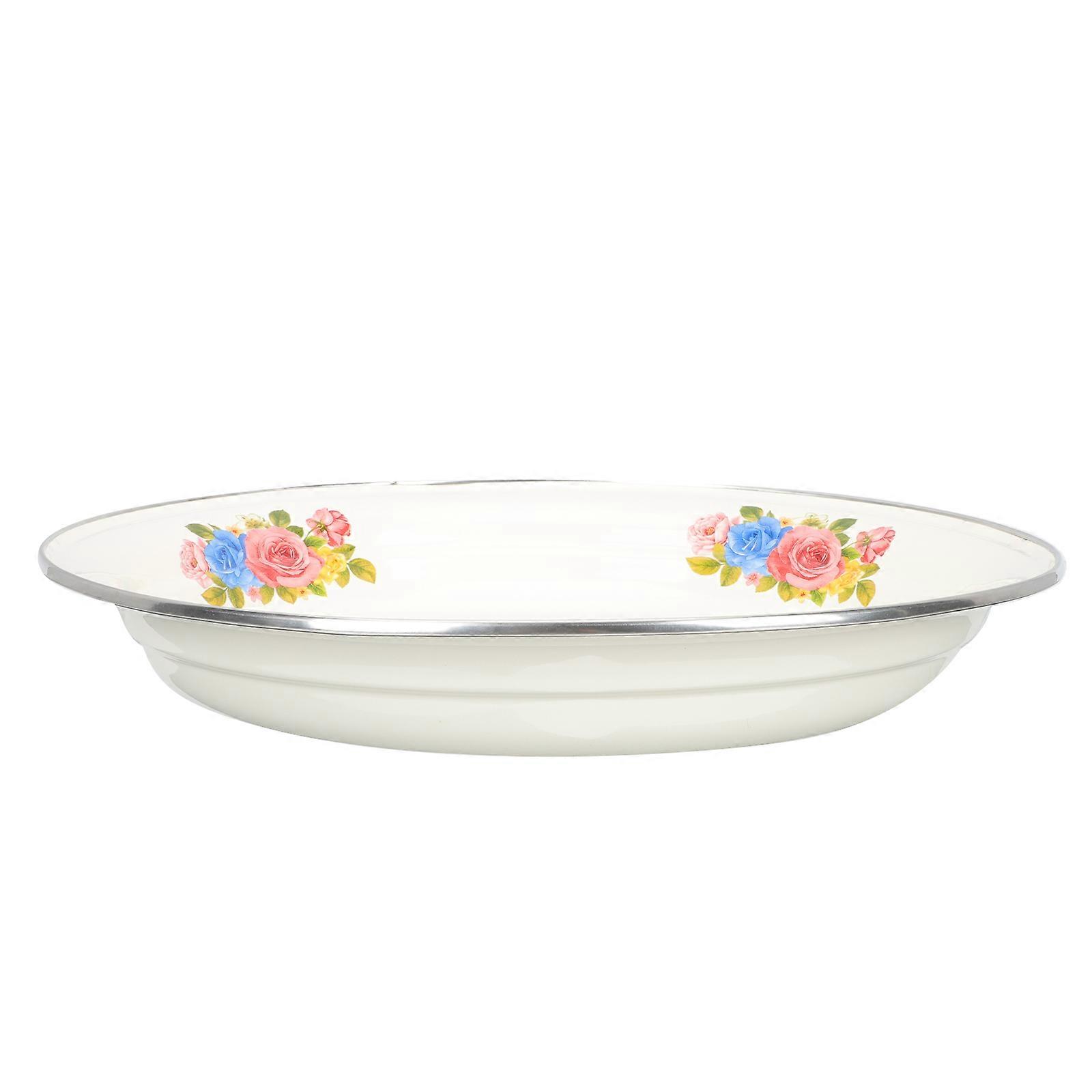 Vintage Enamel Plate Square Tea Serving Plate For Bakery 30x30cm Food Serving Function 1Pack