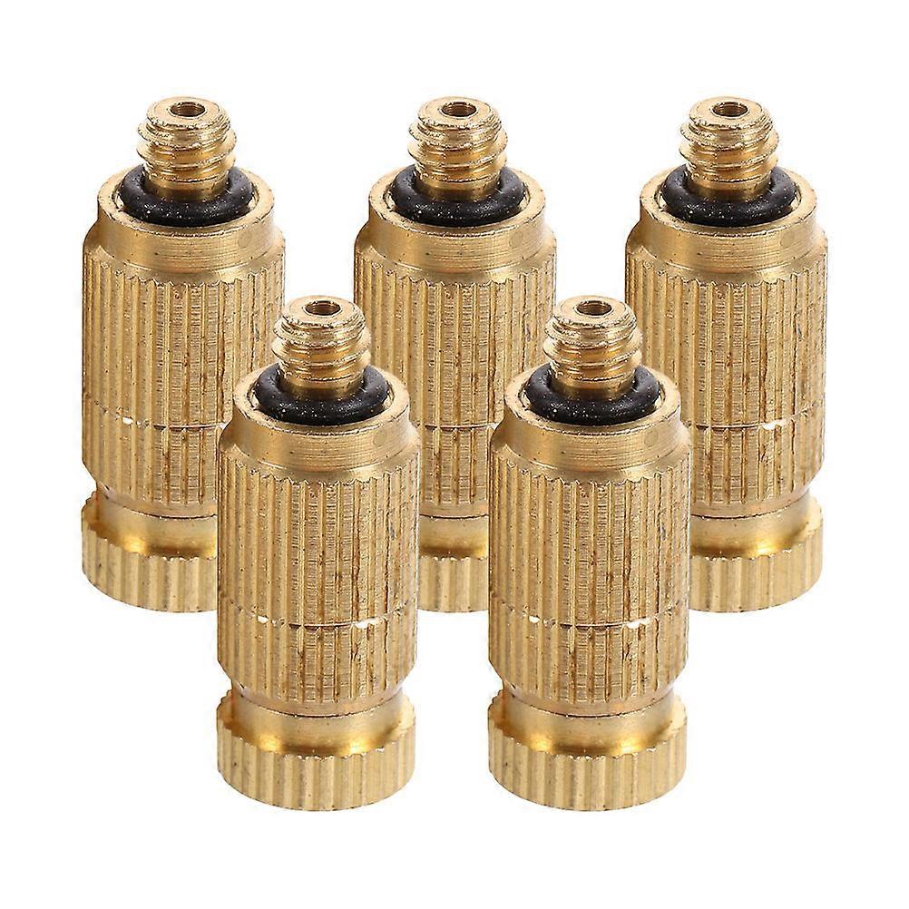 Golden Misting Nozzle Brass High Pressure Nozzle for Atomizing 5Pcs Pack