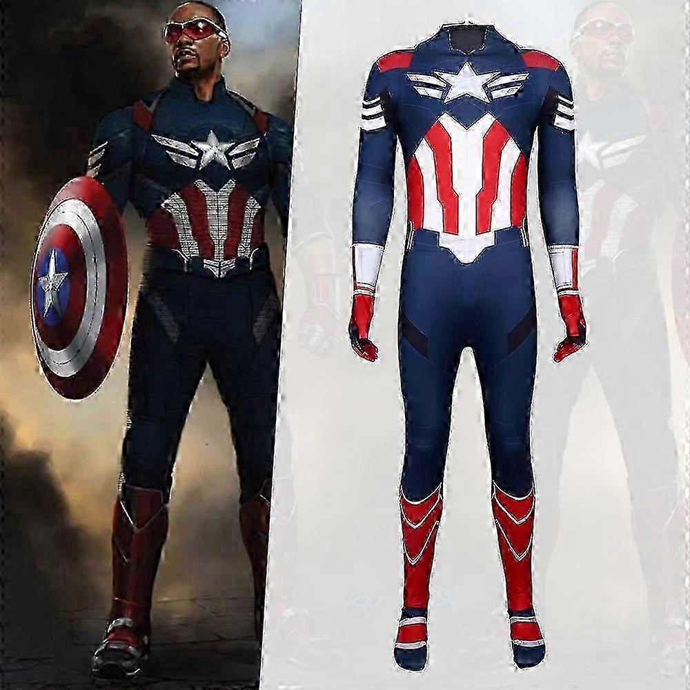 2025 Avengers Captain America 4 Bodysuit Marvel Cosplay Costume Men's Role Play Halloween Outfit