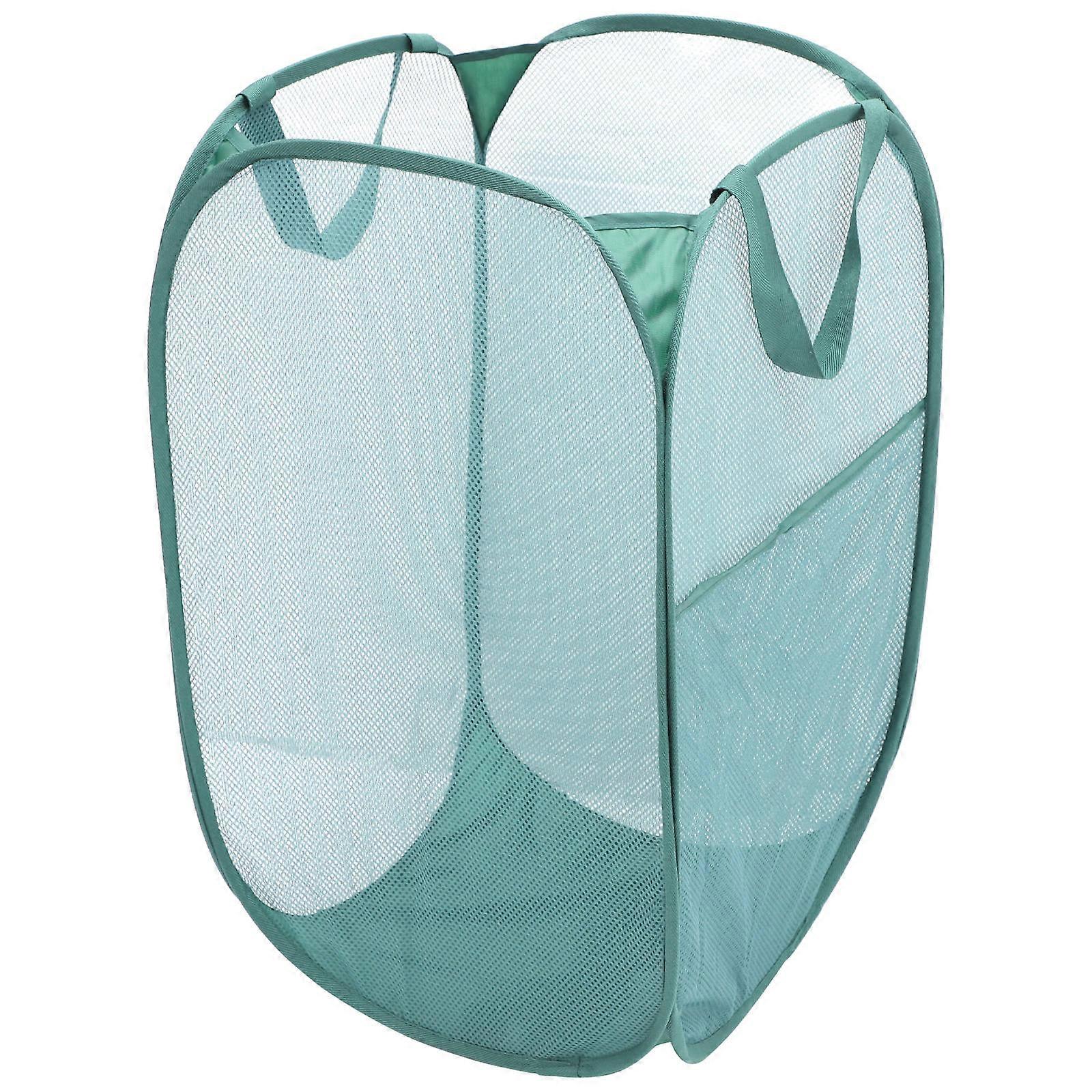 Foldable Laundry Basket for Clothes Storage 2Pcs Sky-Blue Mesh Design