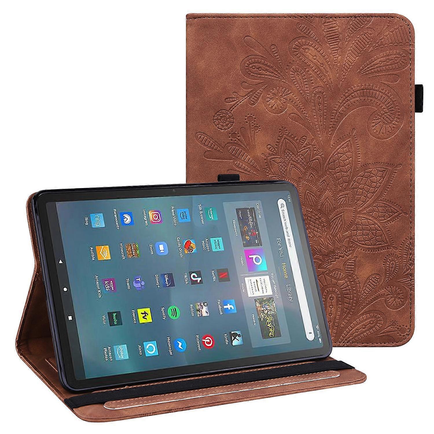 For Amazon Fire Max 11 Stand Tablet Leather Case Flower Imprinting Wallet Tablet Cover