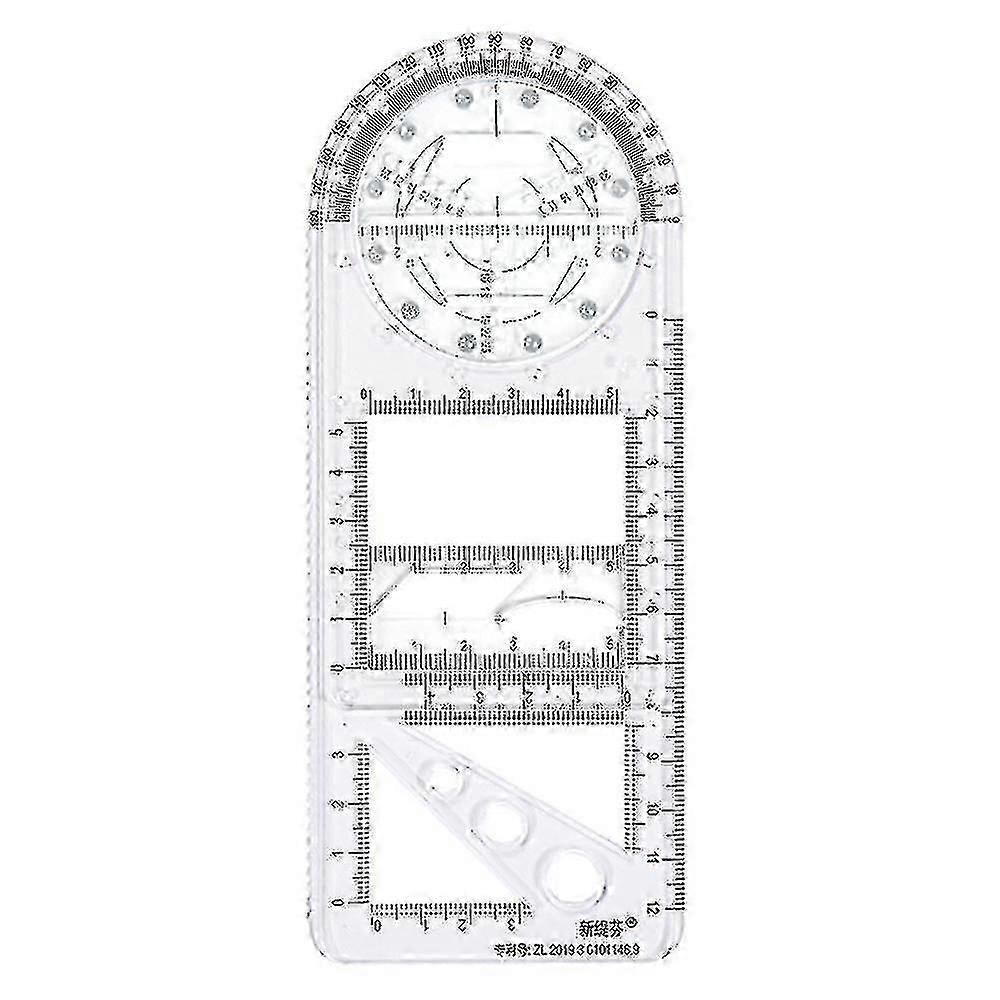 Multifunction Drawing Ruler Mathematics Geometric Measuring Teaching