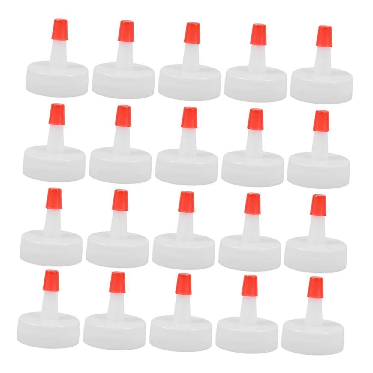 50pcs Leakproof Squeeze Bottle Caps with Pointed Tip for Water, Sauces and Condiments