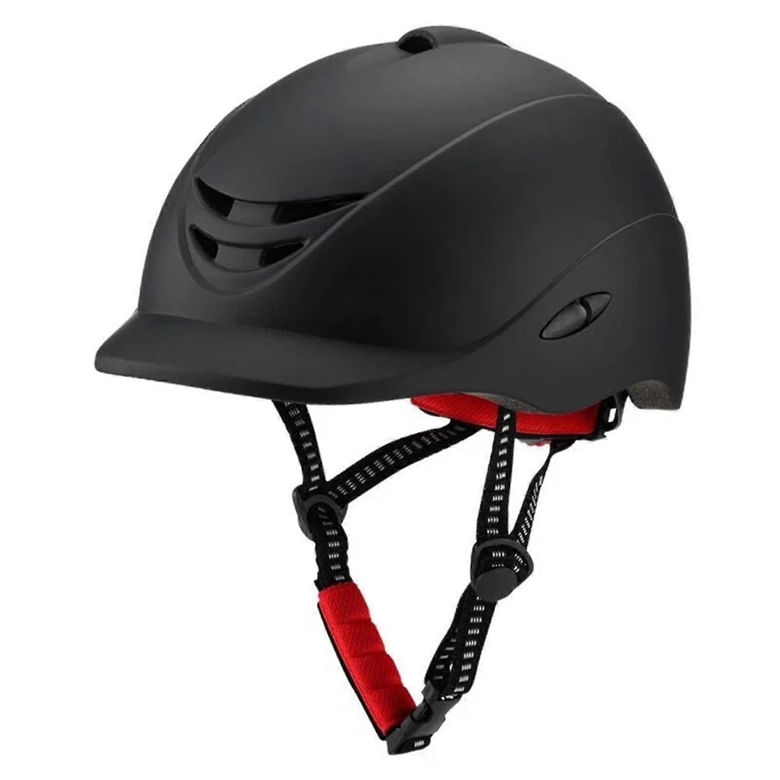 Equestrian Helmet with FullCoverage Protection, Adjustable Fit, Breathable Lightweight Build, Black M