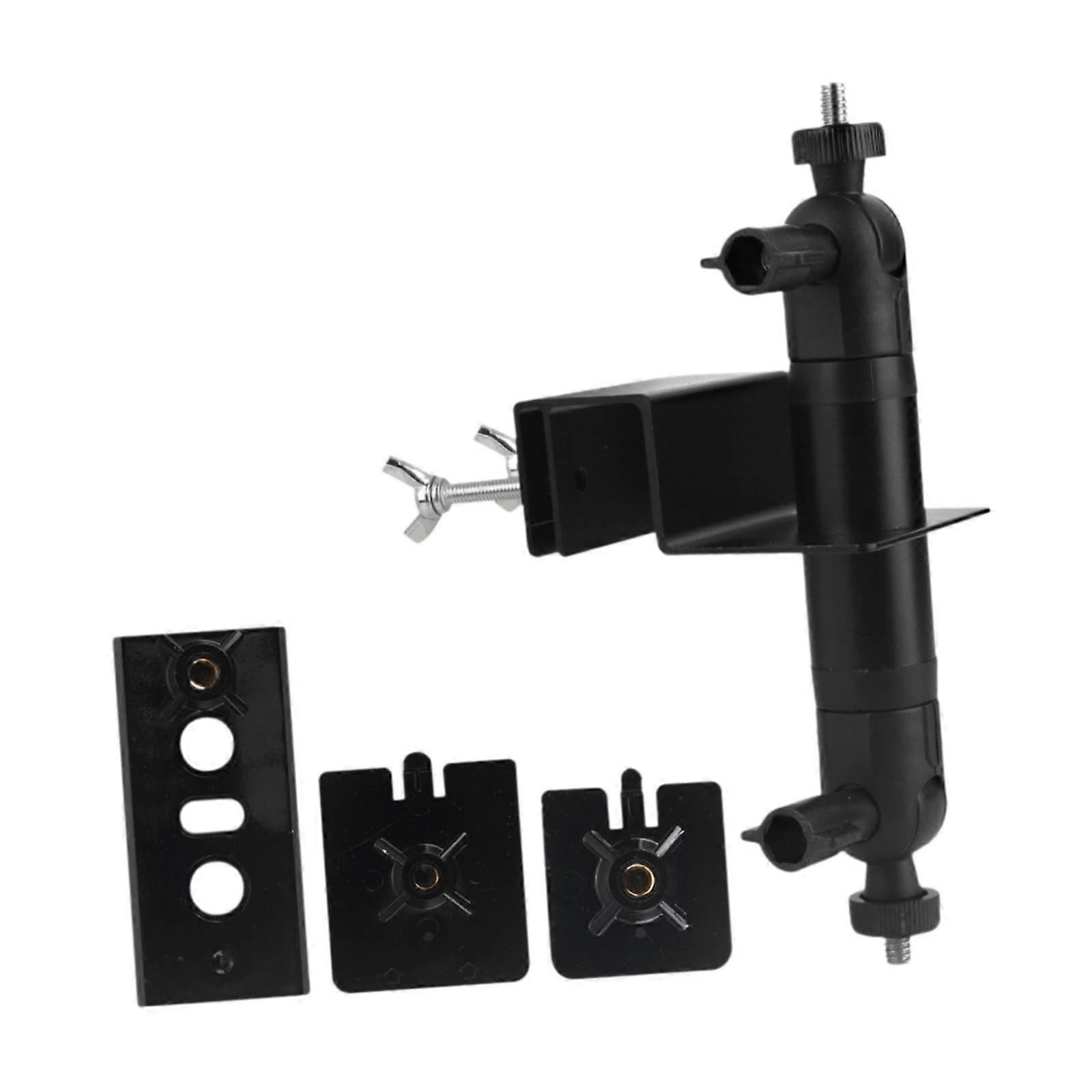 Security Camera Gutter Mount Bracket, 360° Adjustable Stainless Steel Outdoor Holder, Black