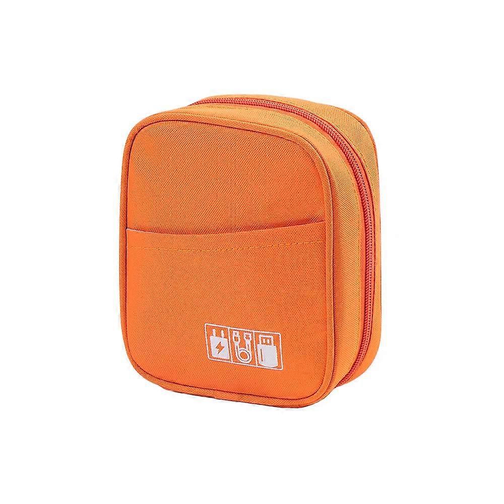 Electronics Organizer Bag with Splashproof Protection, MultiCompartment Travel Cable Case (Orange)