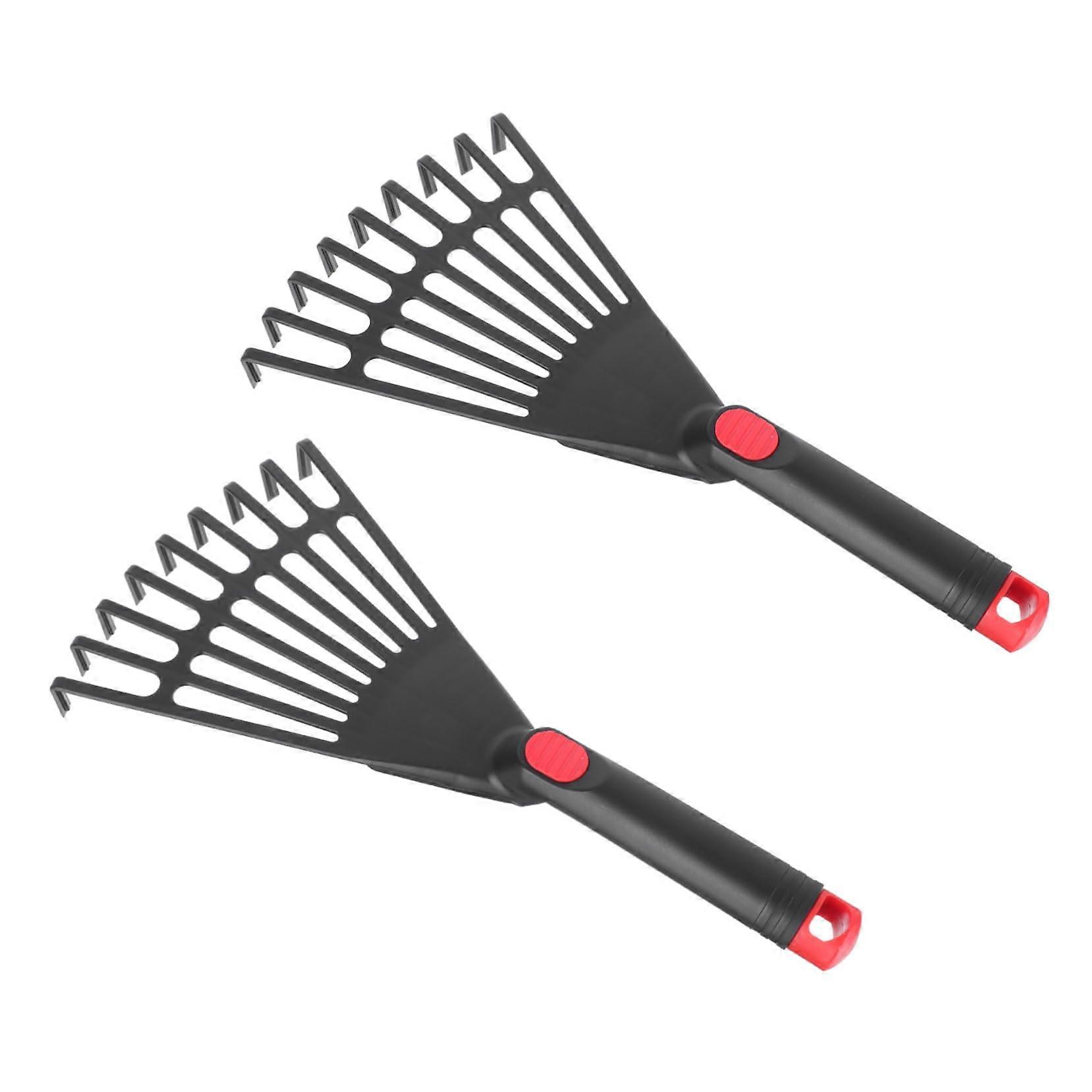 Garden Rake Set 2pcs Durable Plastic Leaf Rakes with Ergonomic Grip for Lawn and Yard Work