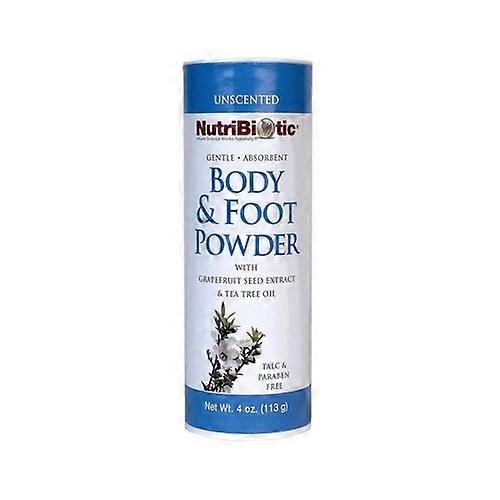 NutriBiotic 无香型身体及足部爽身粉，4 盎司