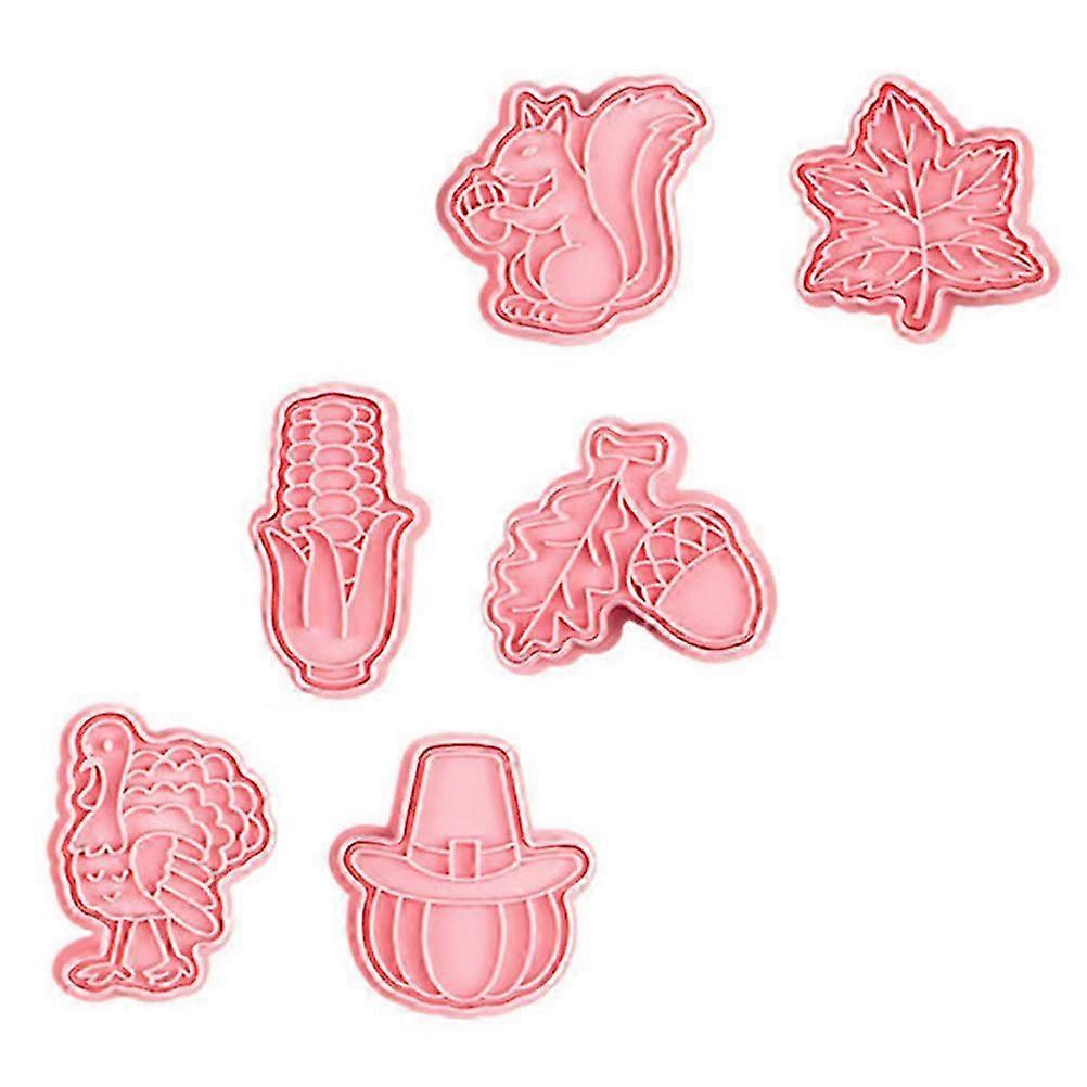 DIY Cookie Molds Baking Tools for Kitchen Use 6Pcs Pink Biscuits Set