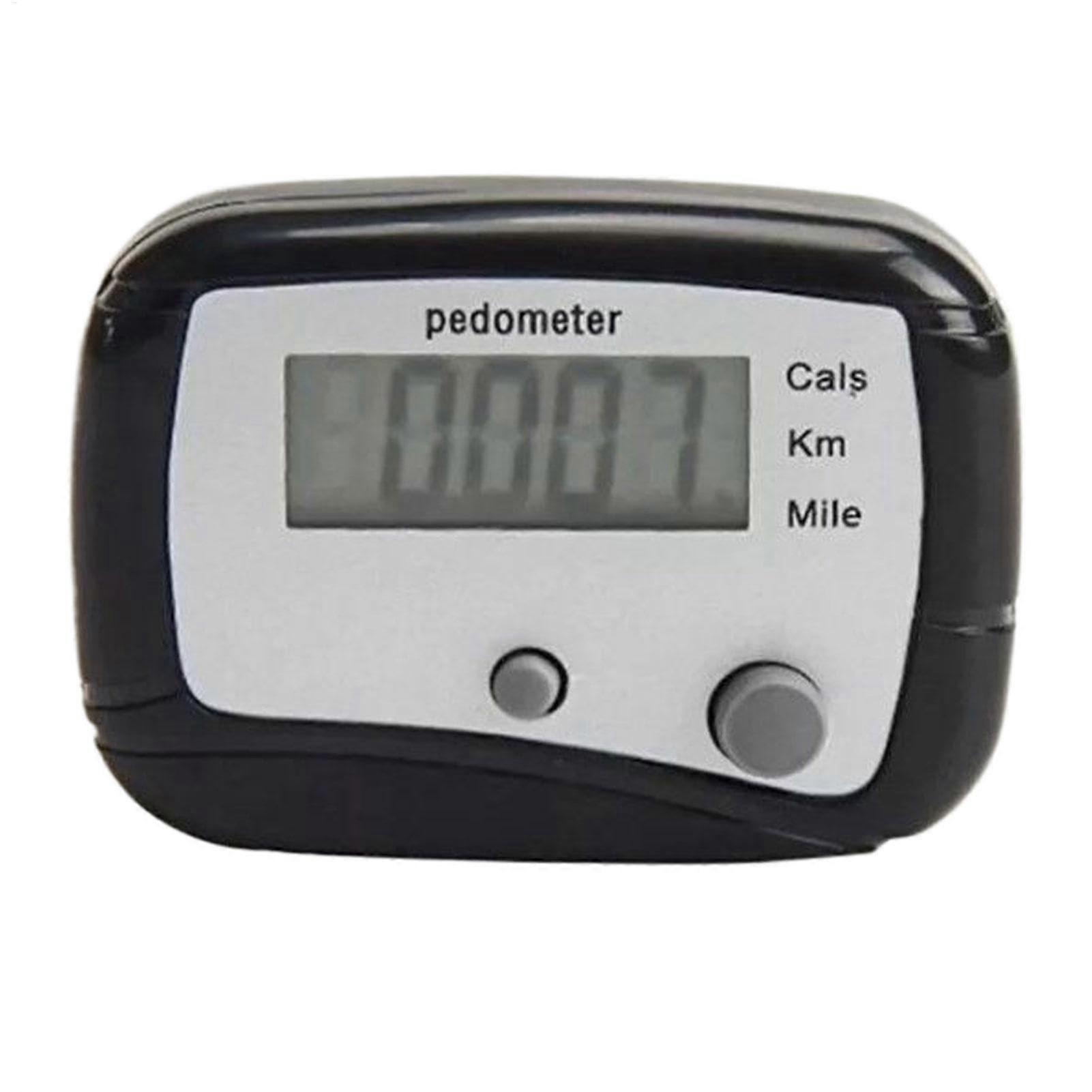 Digital LCD Pedometer with Clip, Compact Step Counter for Walking Running, Calorie Distance Tracker, Black