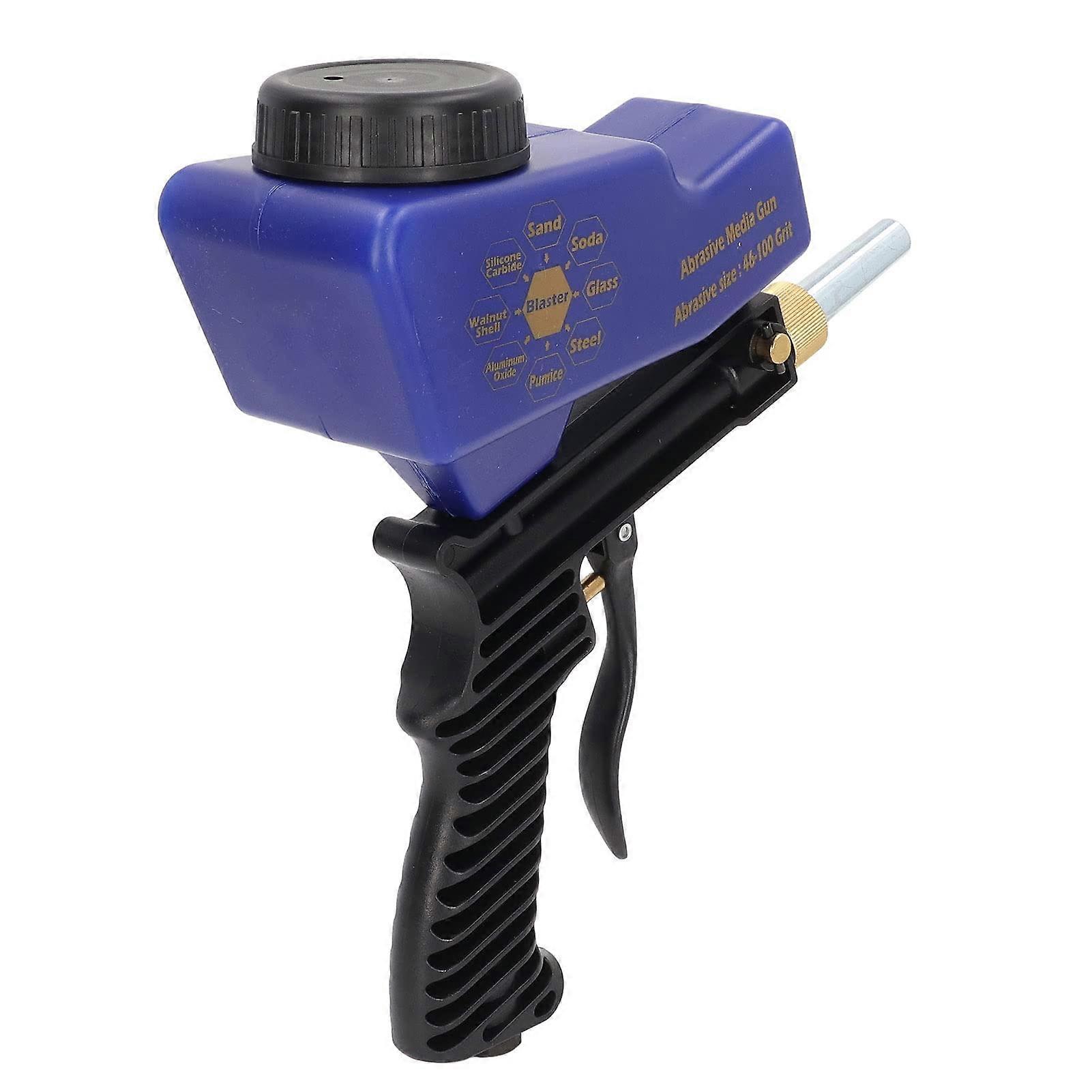 Sandblaster Handheld Sandblasting Gun for Paint and Rust Removal with Air Compressor Connection Blue