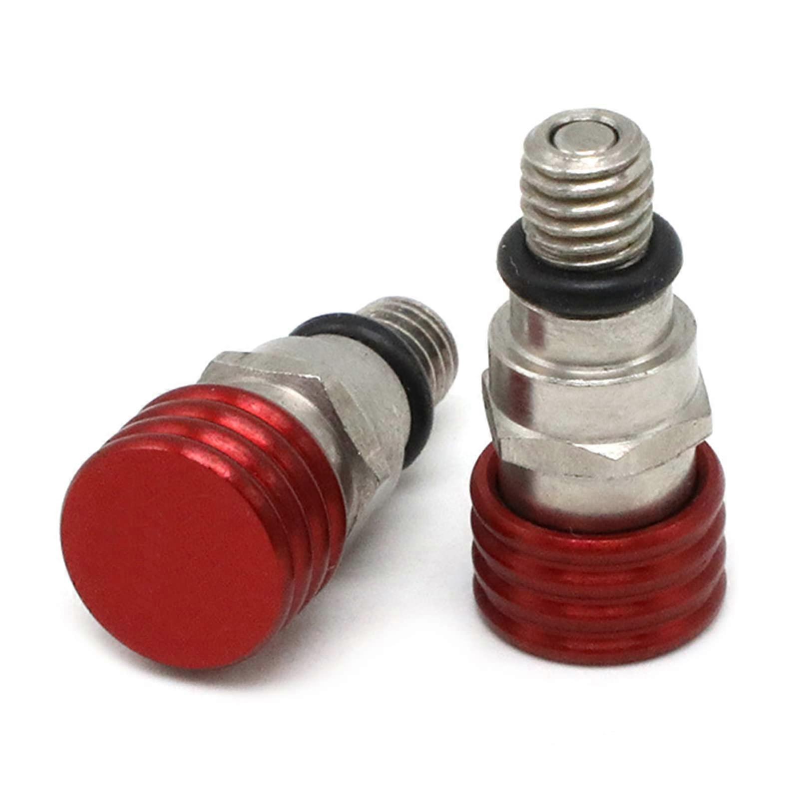 Motorcycle Fork Bleeder Valves M5 x 0.8 Set Quick Pressure Release Suspension Dual Pack