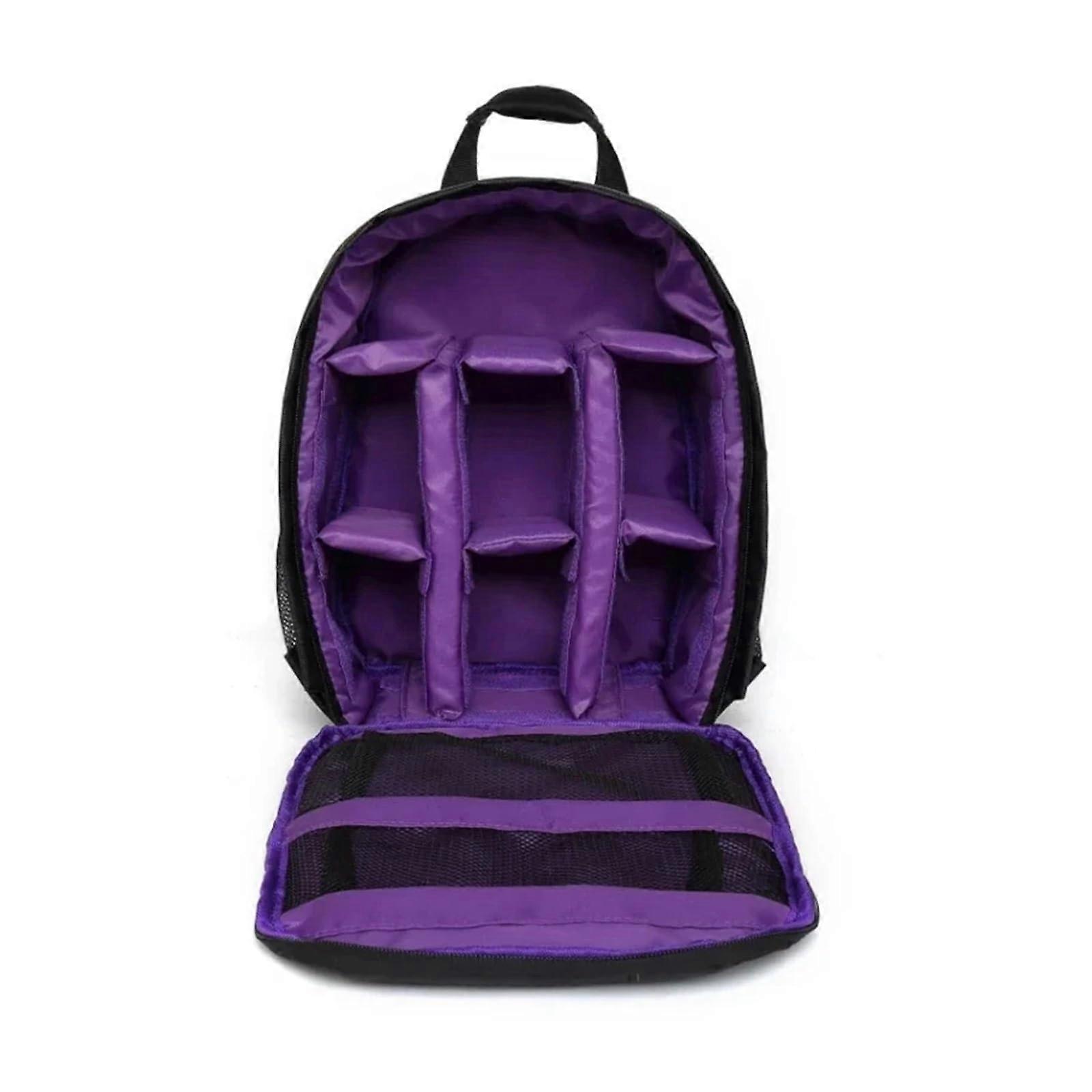 Waterproof DSLR Camera Backpack with Padded Straps and  Dividers Purple