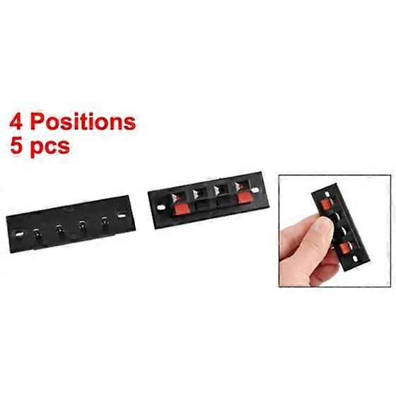 Audio Cable Push Type Socket 4 Position Speaker Terminal Block 5 Pcs