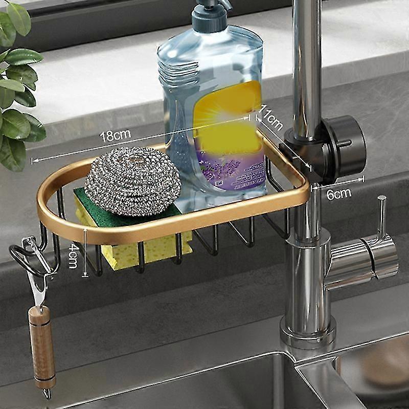 Rotatable Large Capacity Sink Caddy Organizer Rust Proof Utility Sponge Holder