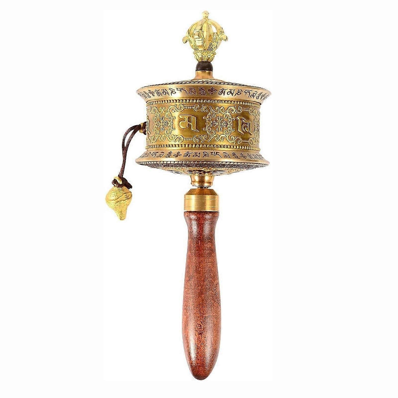 Tibetan Prayer Wheel with Buddhist Scriptures for Meditation, Smooth Handheld Rotation