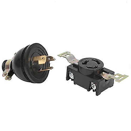 Generator Socket with Reliable Copper 3 Hole Plug, Easy Installation, Durable Plastic Housing