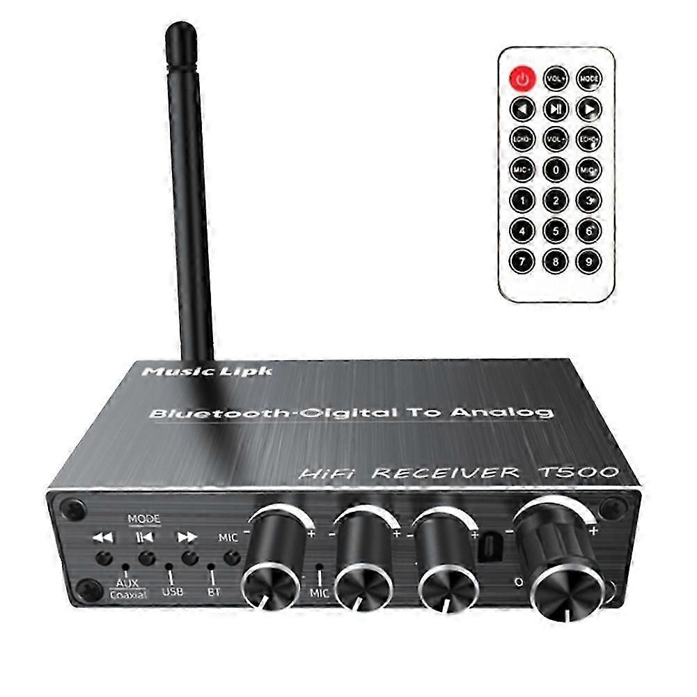Bluetooth 5.3 Audio Receiver AUX/Coaxial / Mic/USB Lossless Music Wireless Audio Adapter with Remote Control