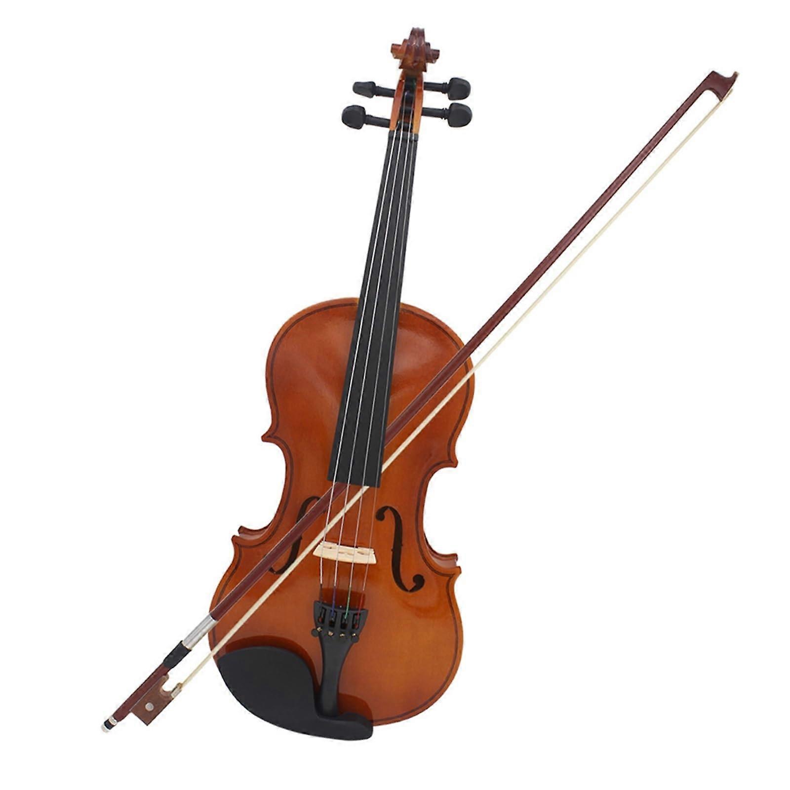 Beginner Violin 1/2 Size Solid Wood with Case and Bow for Kids and Student Musicians