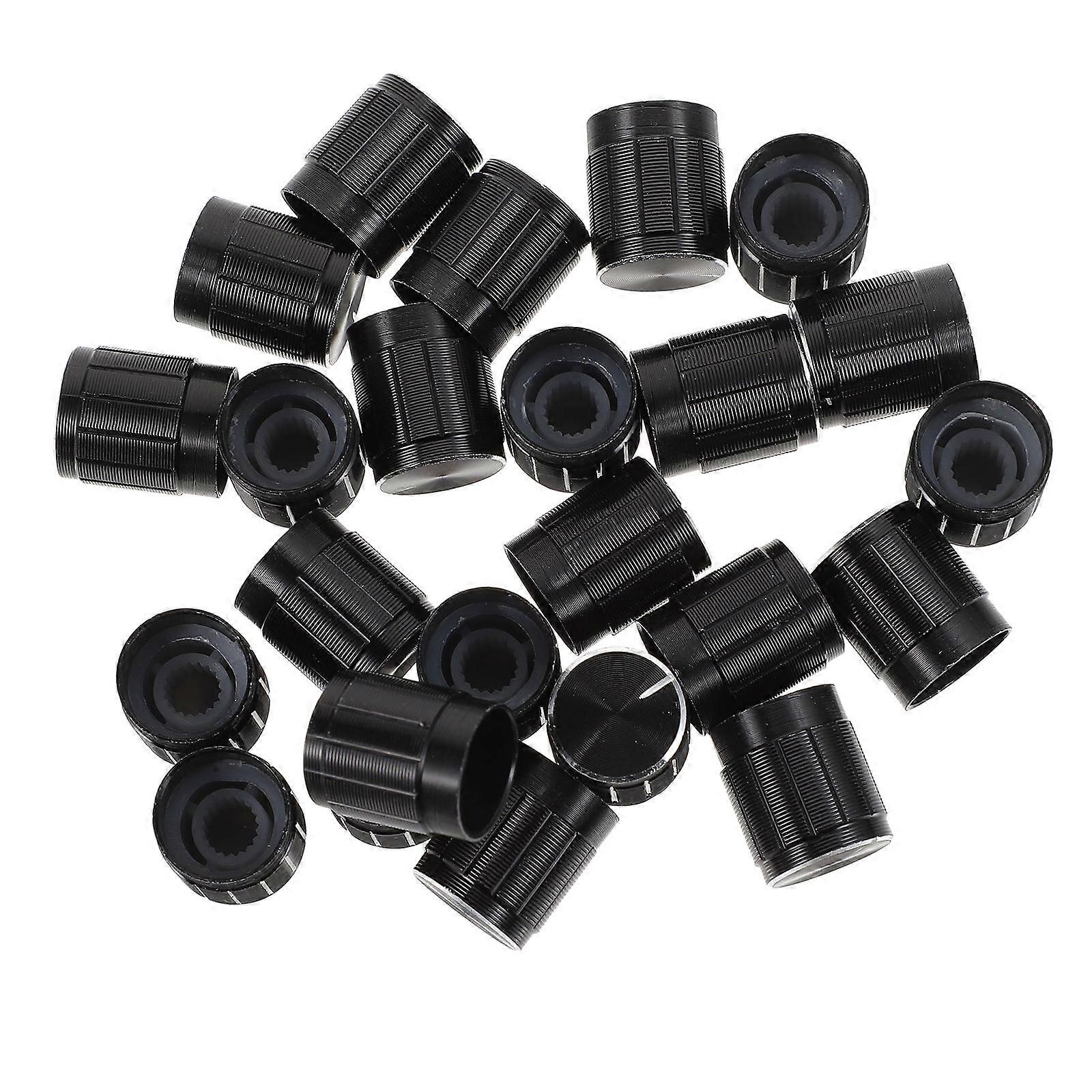 Potentiometer Volume Control Knobs for Audio Devices 24Pcs Insert Shaft Black