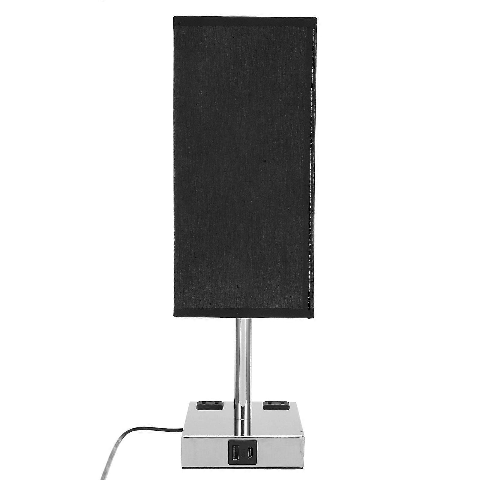 Black Bedroom Table Lamp for Men Modern Desk Lamp Function 2Sets