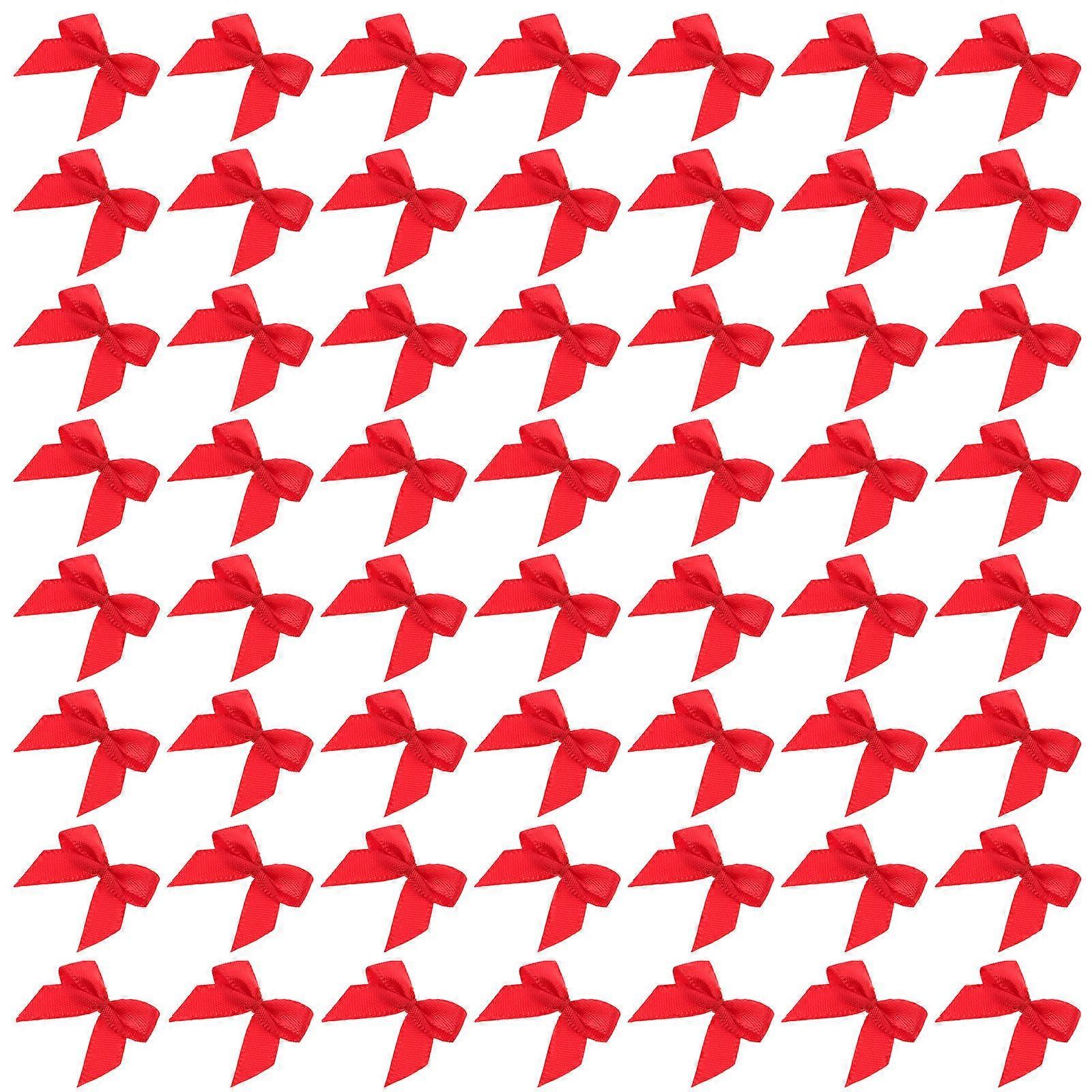Red Bowknot Bow for Clothing Decor Featuring 100Pcs Handmade Bows