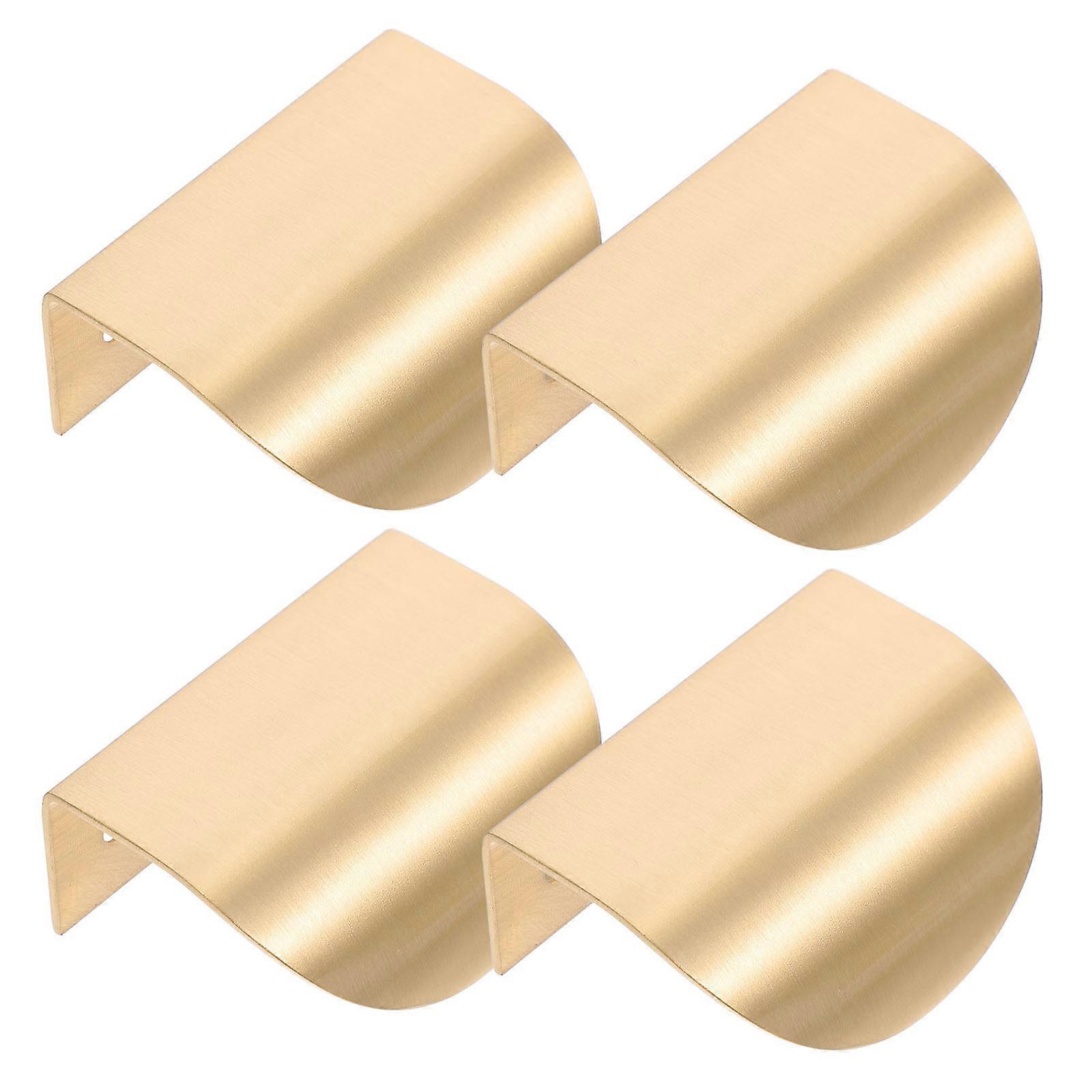 Solid Brass Pull Knobs with Screws Golden Cabinet Door Handle 4Pcs Set