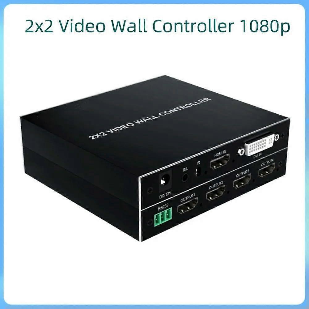 2x2 Video Wall Controller DVI Switch, Full HD 1080p, Flexible Splicing for 4 Screens