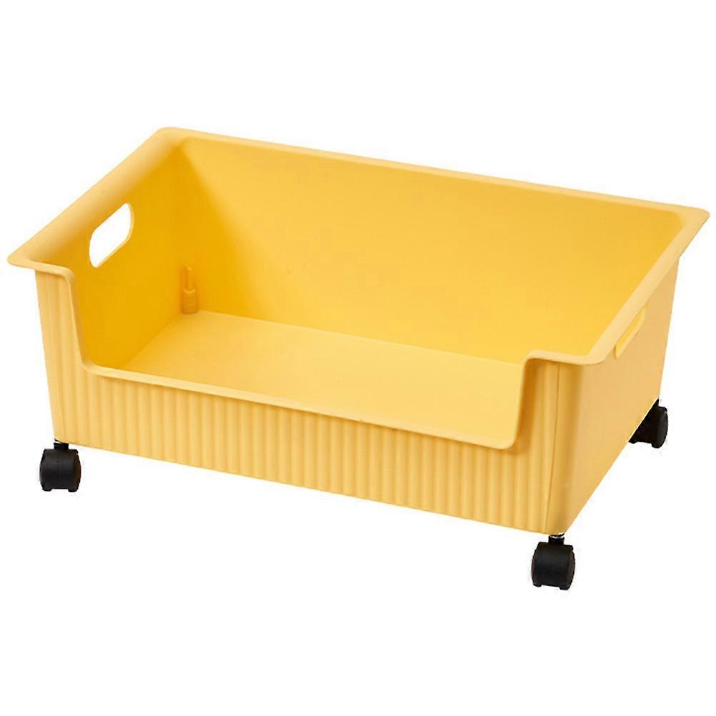 Book Storage Case Plastic Storage Box for Convenient Moving with Wheels