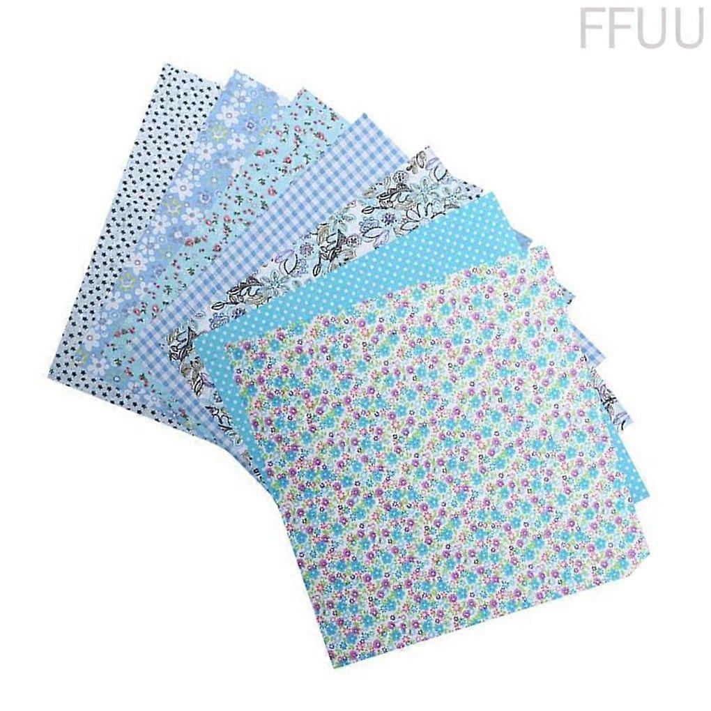 7-Piece Cotton Checkered Fabric  Sewing Printed Fabric Patchwork Accessories
