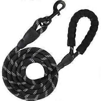 5ft Nylon Dog Leash with Reflective Threading, 1/2 Inch Climbing Rope, Padded Handle