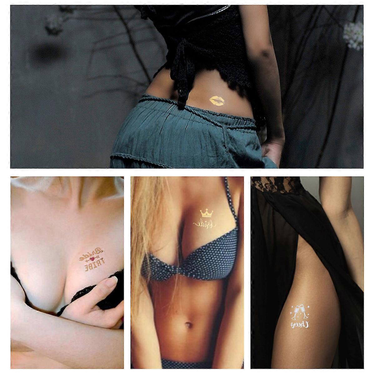 Temporary Waterproof Metallic Tattoos for Single Party 6 Sheets Set