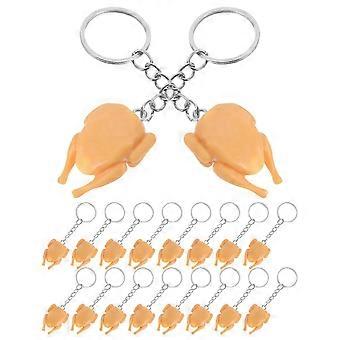 Realistic Chicken Leg Keychain PVC for Keys Orange Compact Design 3cm Miniature Food Accessory