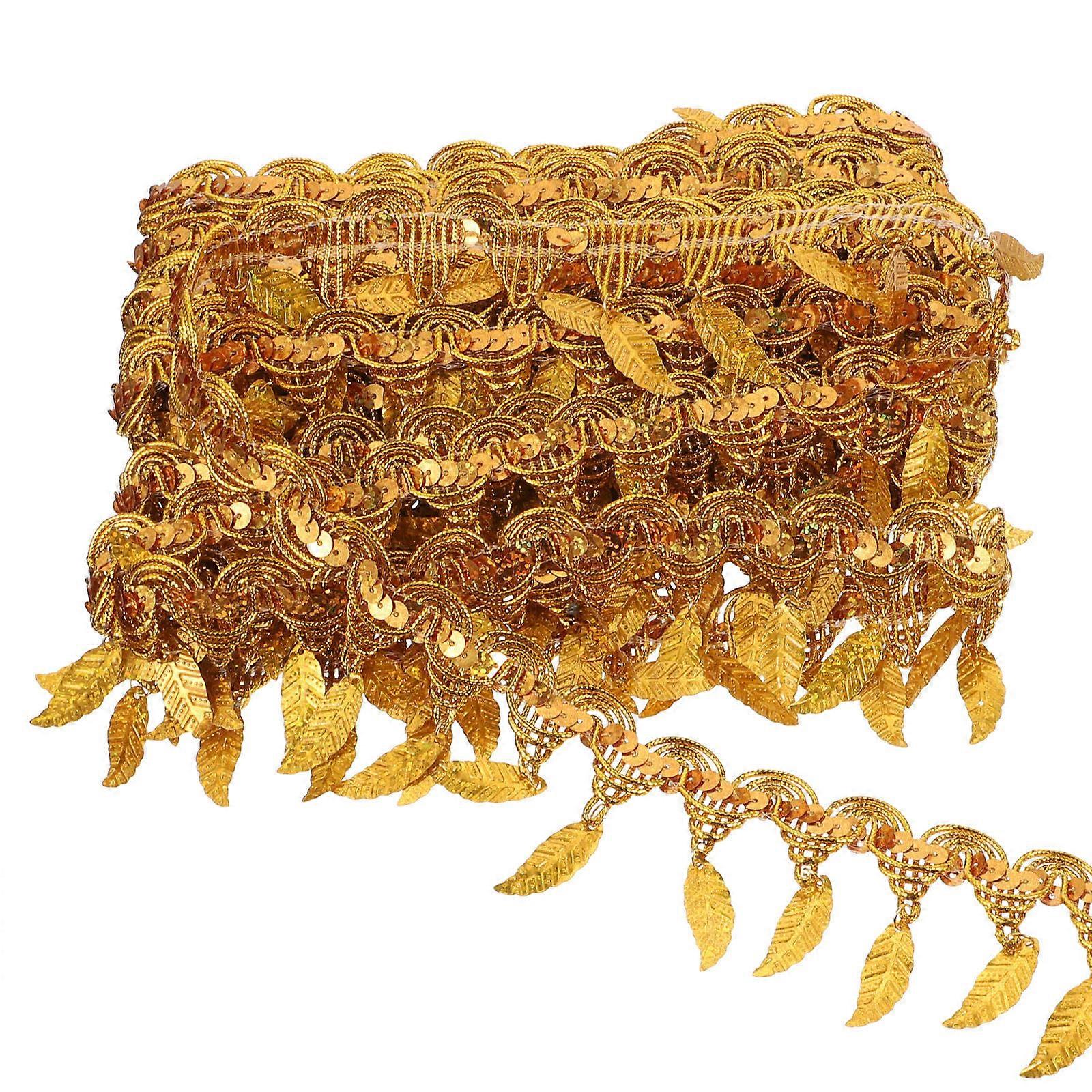 Golden Tree Leaf Shaped Cuttable Costume Trim for Multi-Function Craft Use
