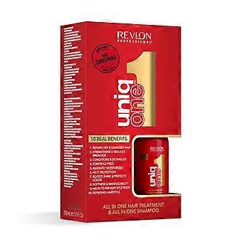 Gift Set Spray &amp; Shampoo - REVLON - Uniq One - 250ml - 10 benefits - Soft and shiny hair