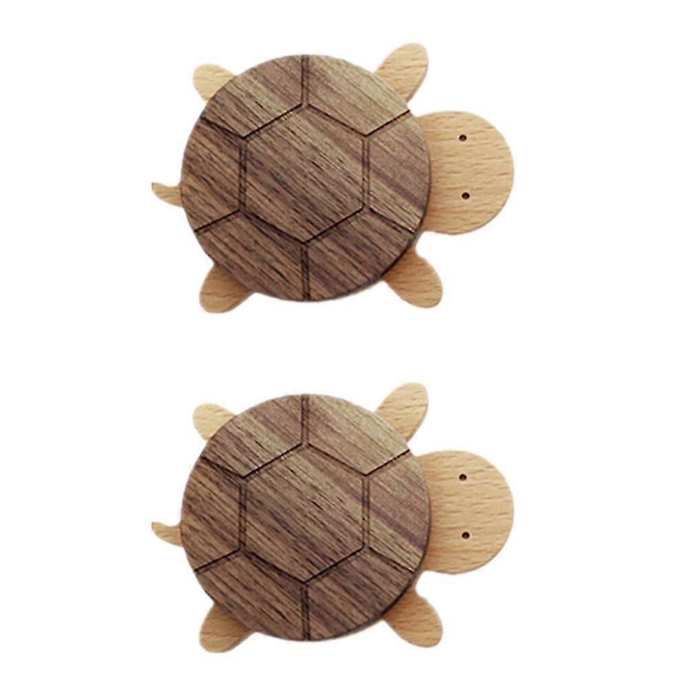 Wall Coat Hook Wooden Turtle Shape Hook for Home Use 2Pcs Multi-Functional